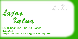 lajos kalna business card